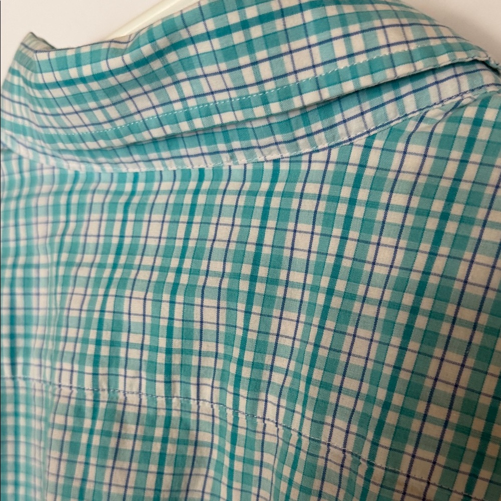 Southern Tide Teal & White Plaid Button-Down Shirt - Picture 6 of 6